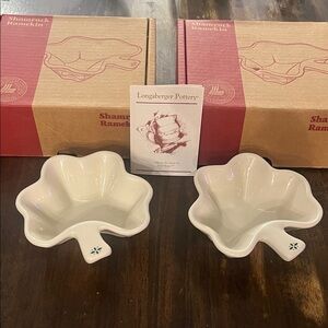 Longaberger Pottery Shamrock Ramekins